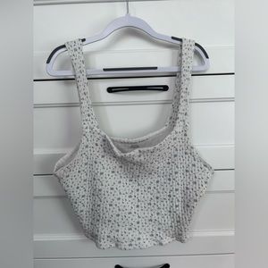 American eagle white floral crop top